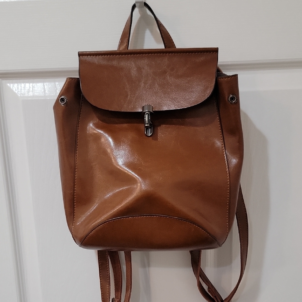 Brown Leather Backpack